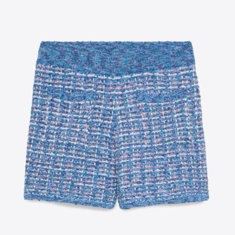 Zara Tweed Texture High Waist Women Shorts